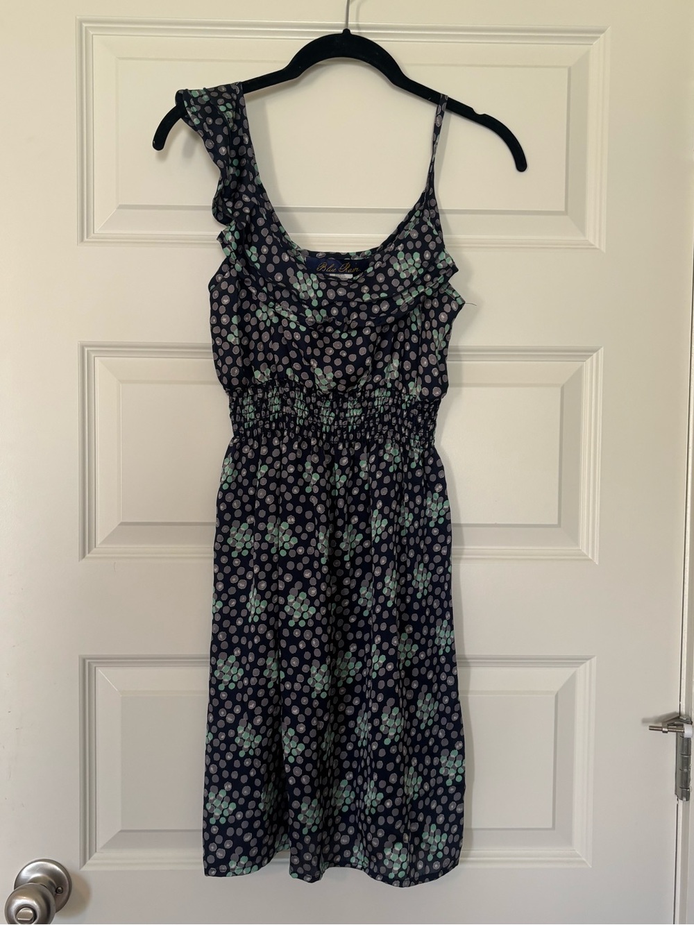 Blue Rain Polka Dot Dress